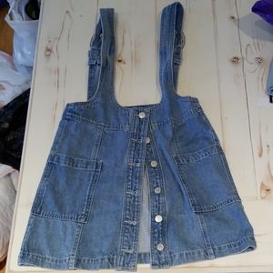 Jean skirt overalls